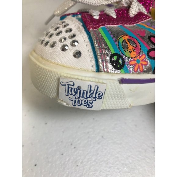 Build A Bear Workshop Twinkle Toes Skechers Shoes Light Pink Sparkly Laces Lot 2 - Picture 7 of 11